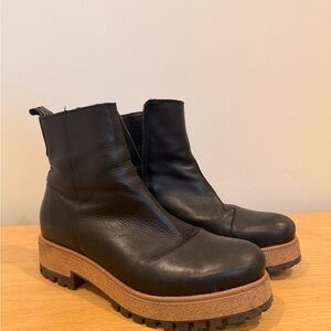 Taos Black Leather Ankle Boots